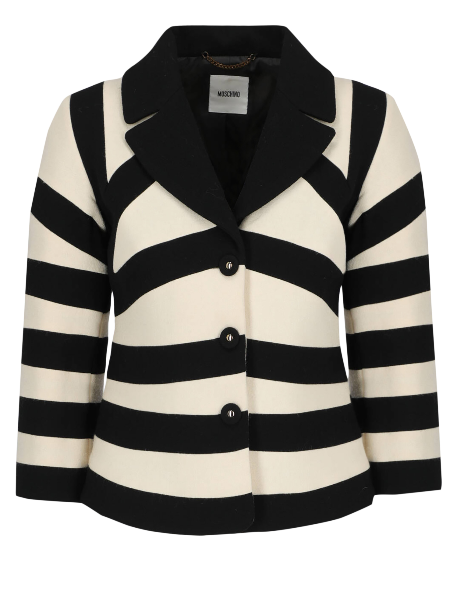 Condition: Very Good, Striped Wool, Color: Black, White - M - IT 42 -
