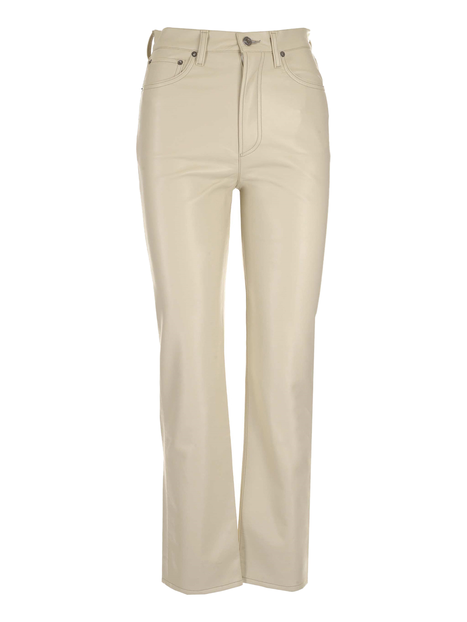 Agolde Femme Pantalons White Synthetic Fibers