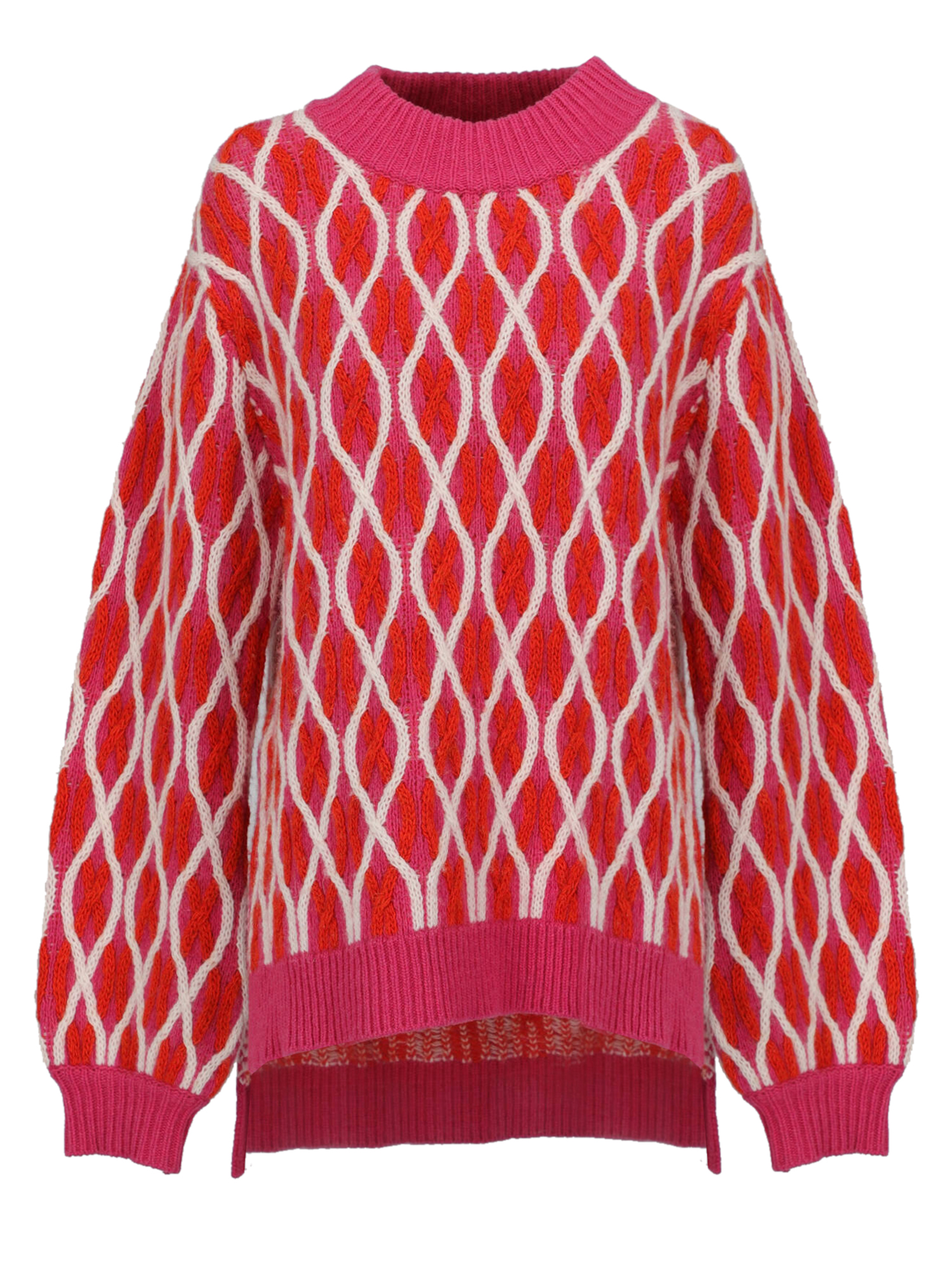 Stine Goya Femme Pulls et sweat-shirts Pink, Red, White Wool