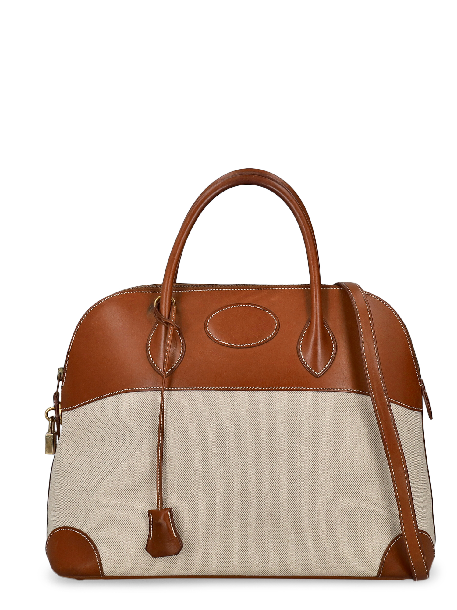 Pre-owned Hermes Women's Handbags - Hermès - In Brown Fabric, Leather