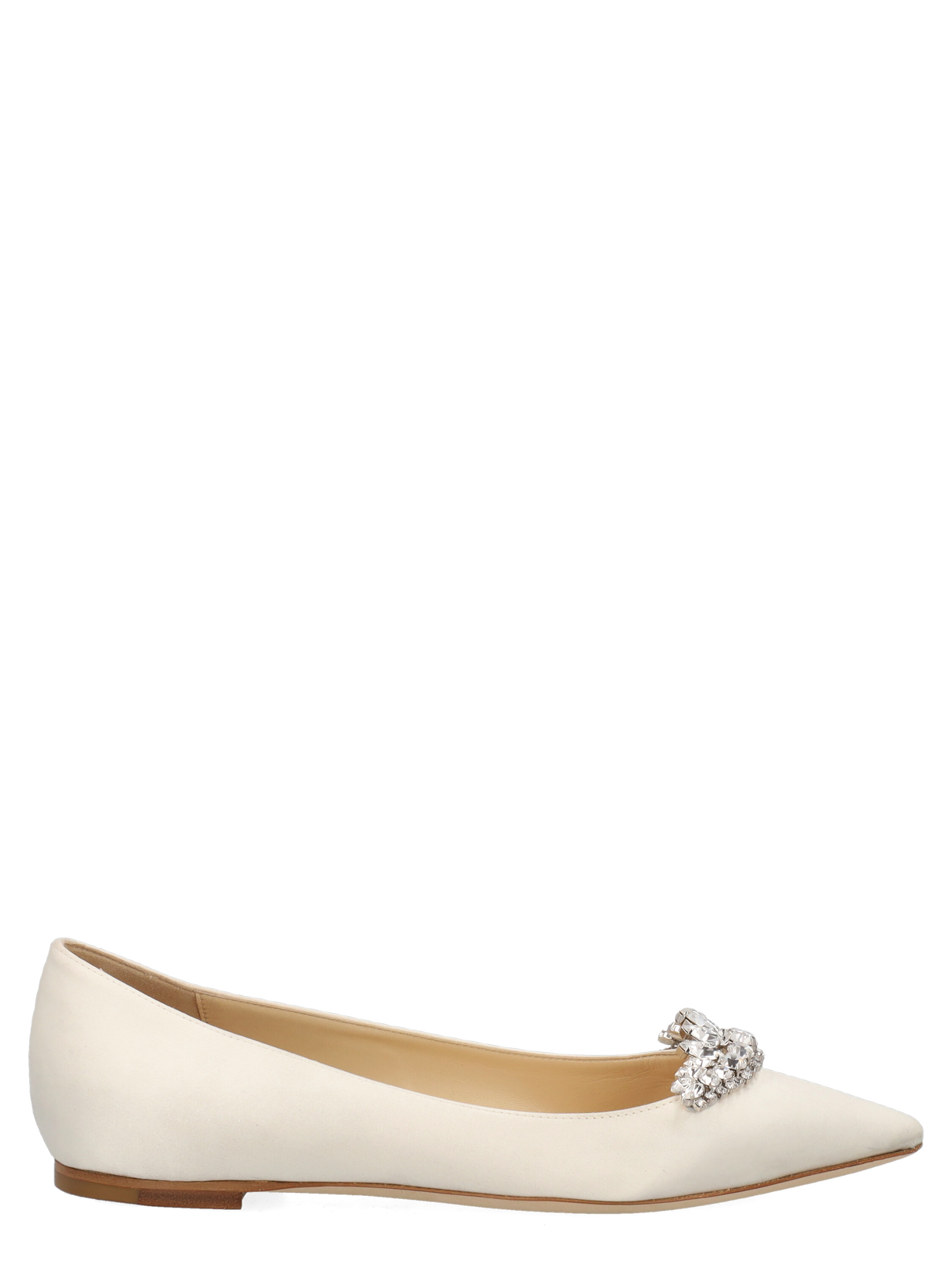 Pre-owned Jimmy Choo Women's Ballet Flats -  - In White Fabric