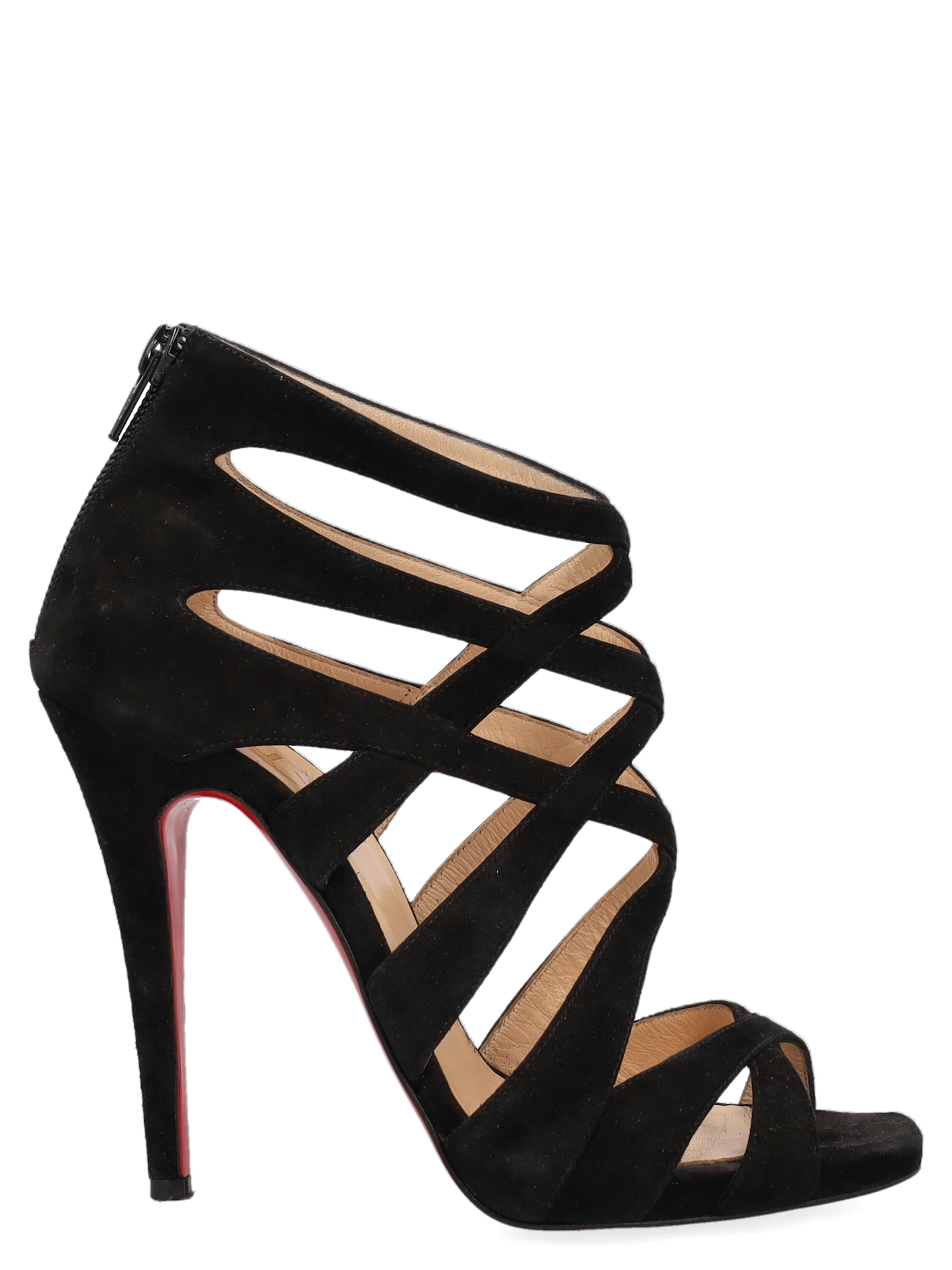 Pre-owned Christian Louboutin Women's Sandals -  - In Black Leather