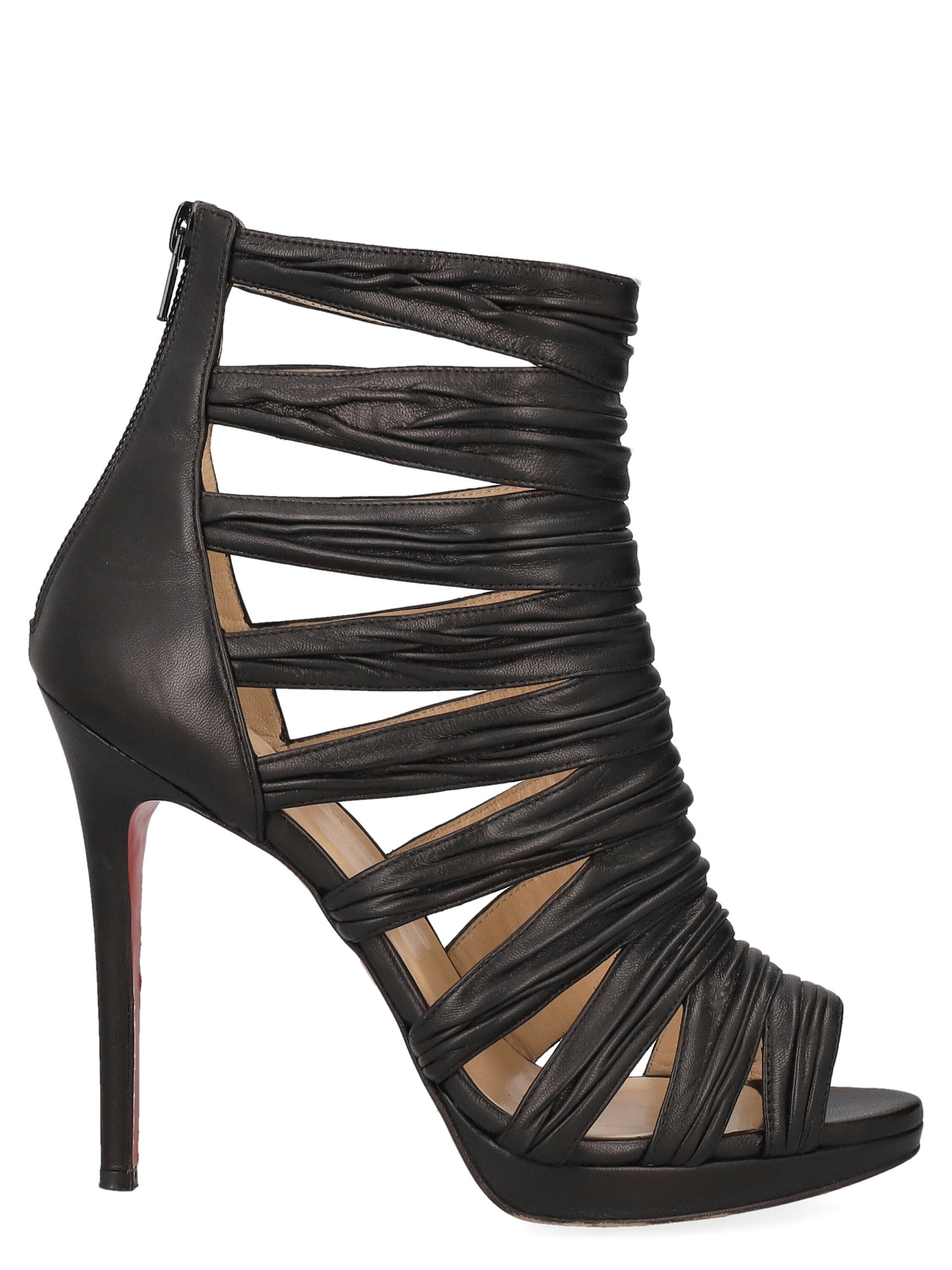 Sandales Pour Femme - Christian Louboutin - En Leather Black - Taille: IT 38.5 - EU 38.5