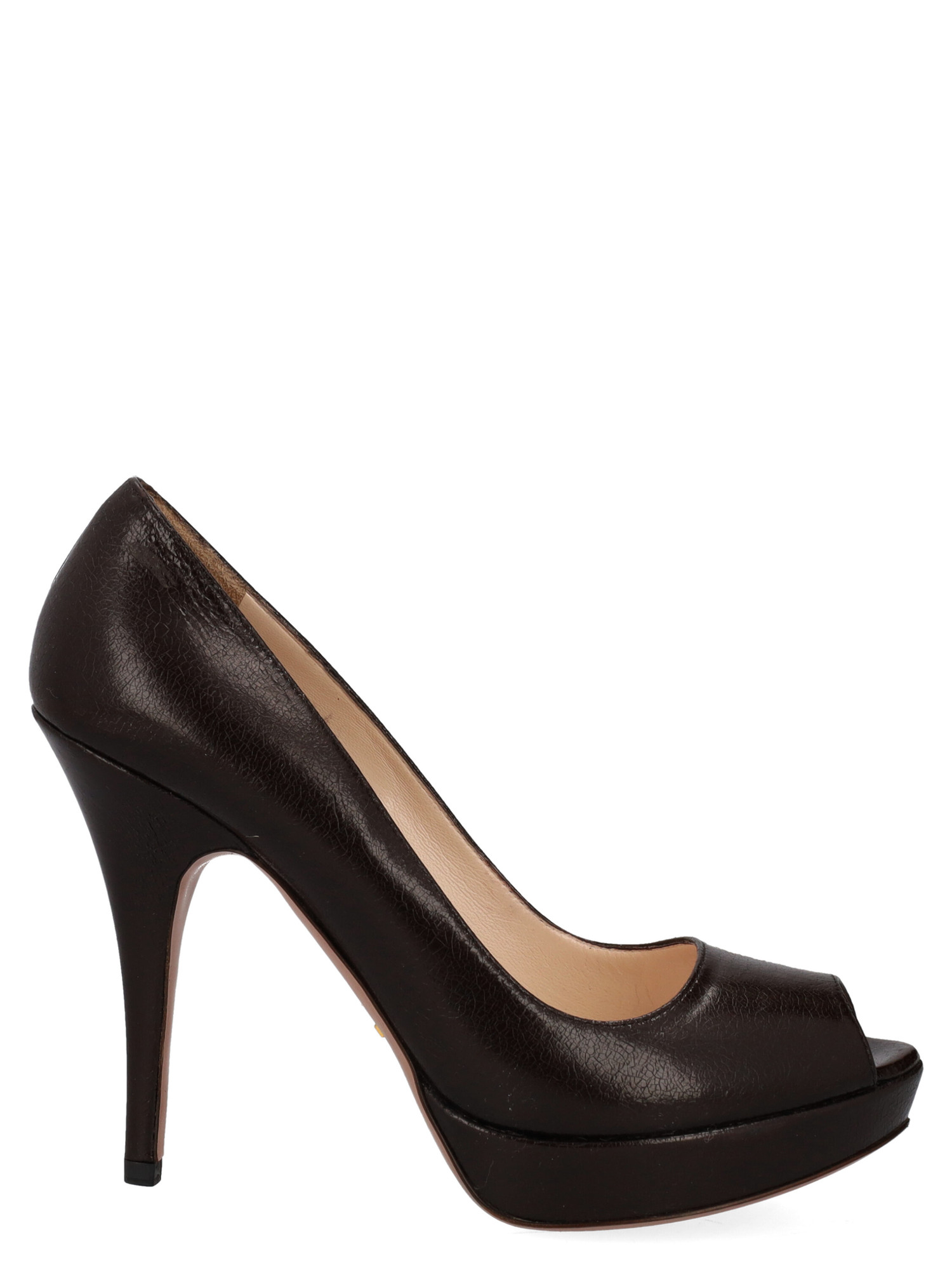 Sandales Pour Femme - Prada - En Leather Brown - Taille: IT 38 - EU 38