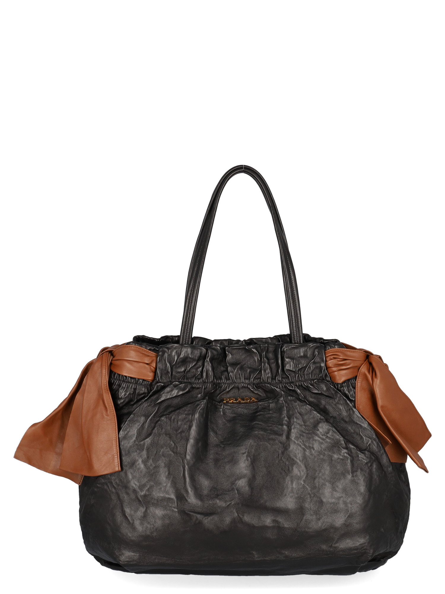 Prada Femme Sacs porté épaule Black, Brown Leather