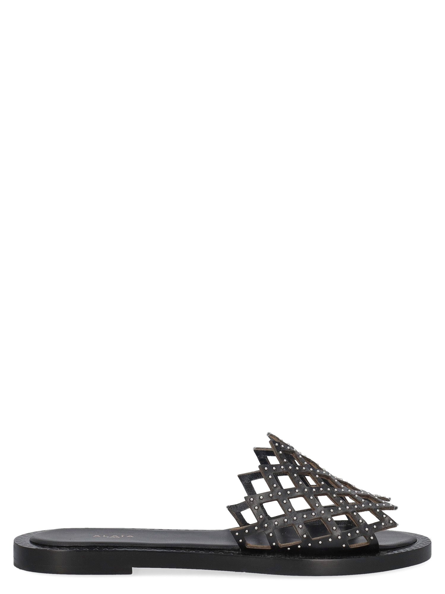 Slippers Pour Femme - Alaia - En Leather Black - Taille: IT 38.5 - EU 38.5