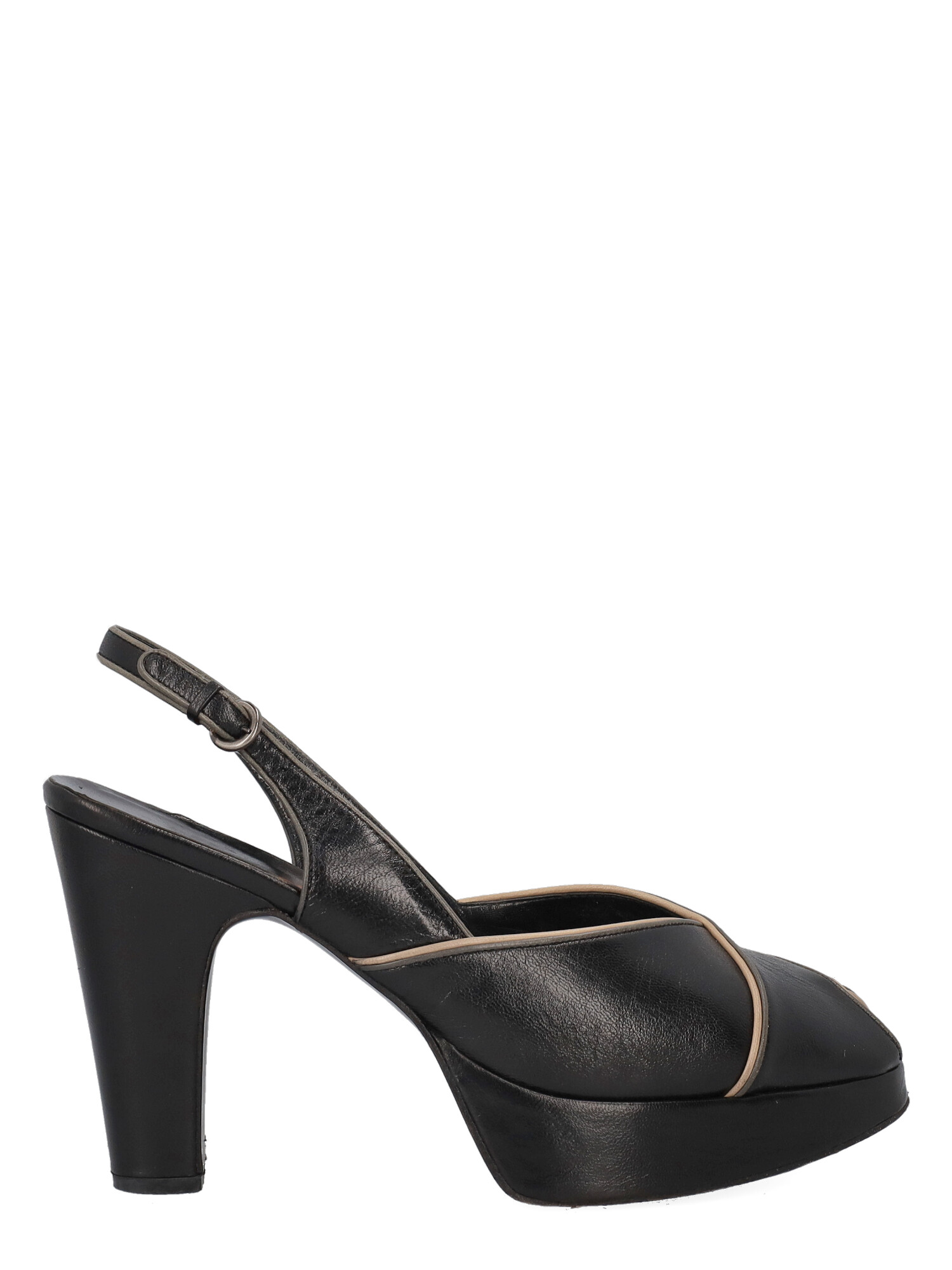 Sandales Pour Femme - Miu Miu - En Leather Black - Taille: IT 39.5 - EU 39.5